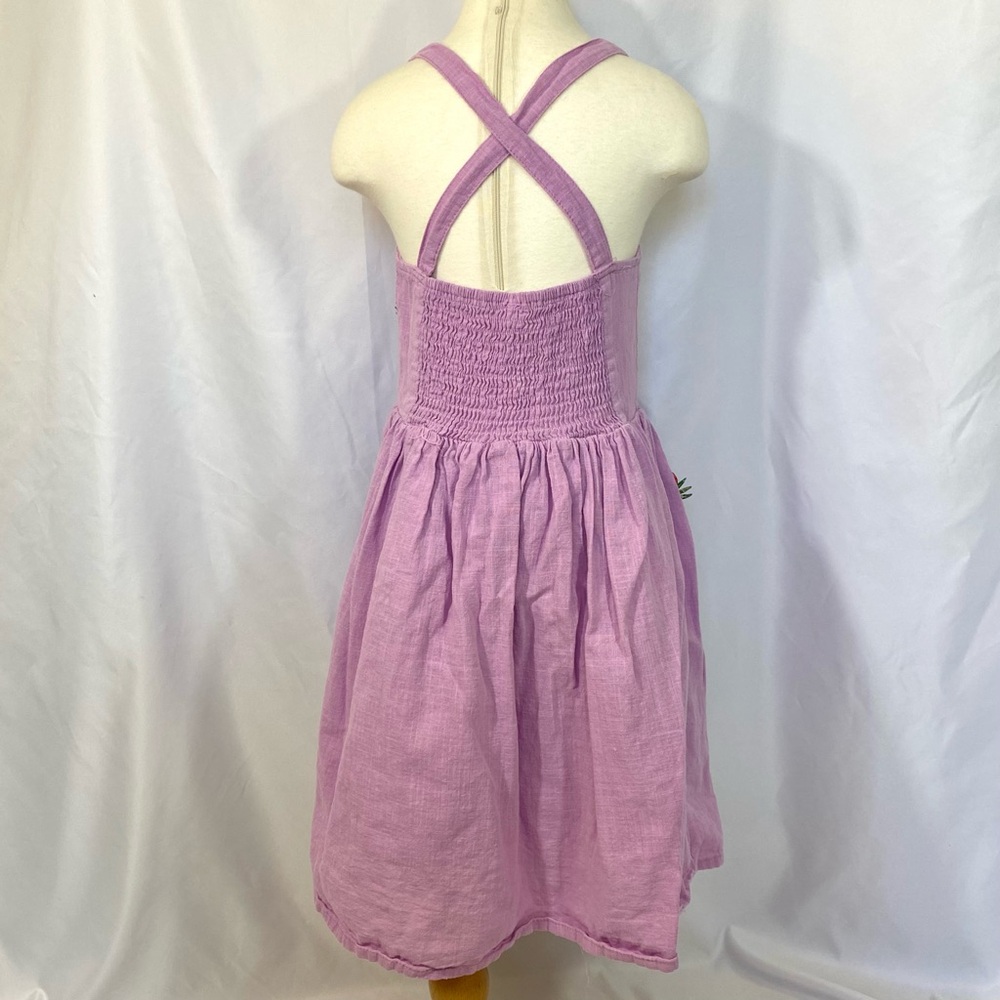 Girl’s Mini Taylor Purple Smocked Strawberry Sundress Size 4-5 - Picture 6 of 7